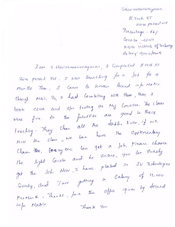 CCNA Student Testimonial