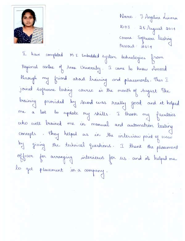 Testing Student Testimonial